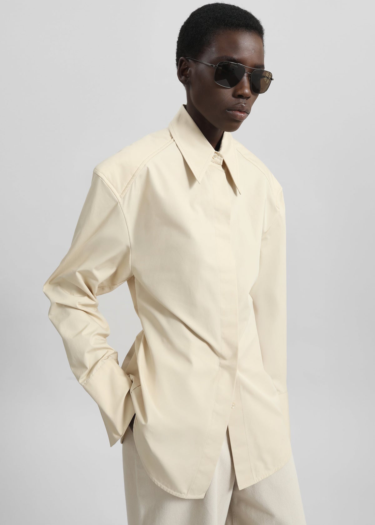 Bec Padded Shirt - Beige – view 5 of 10