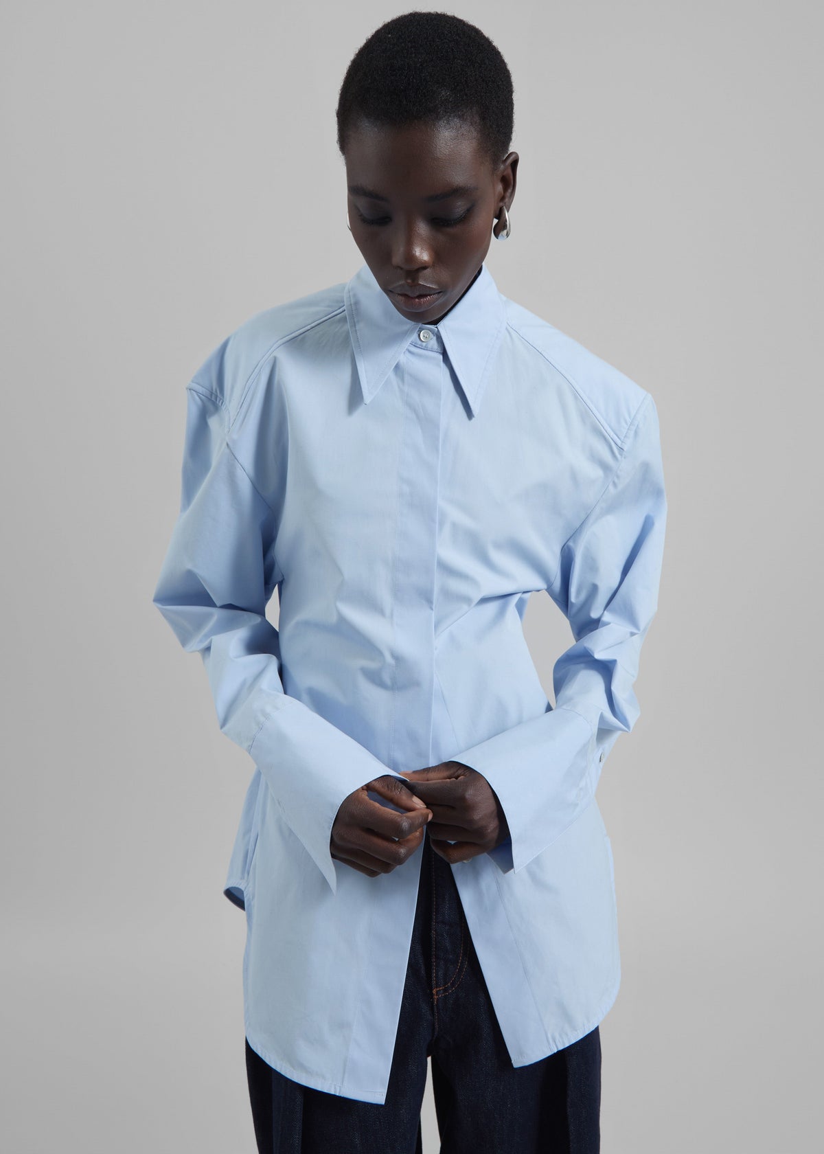 Bec Padded Shirt - Light Blue – view 8 of 21