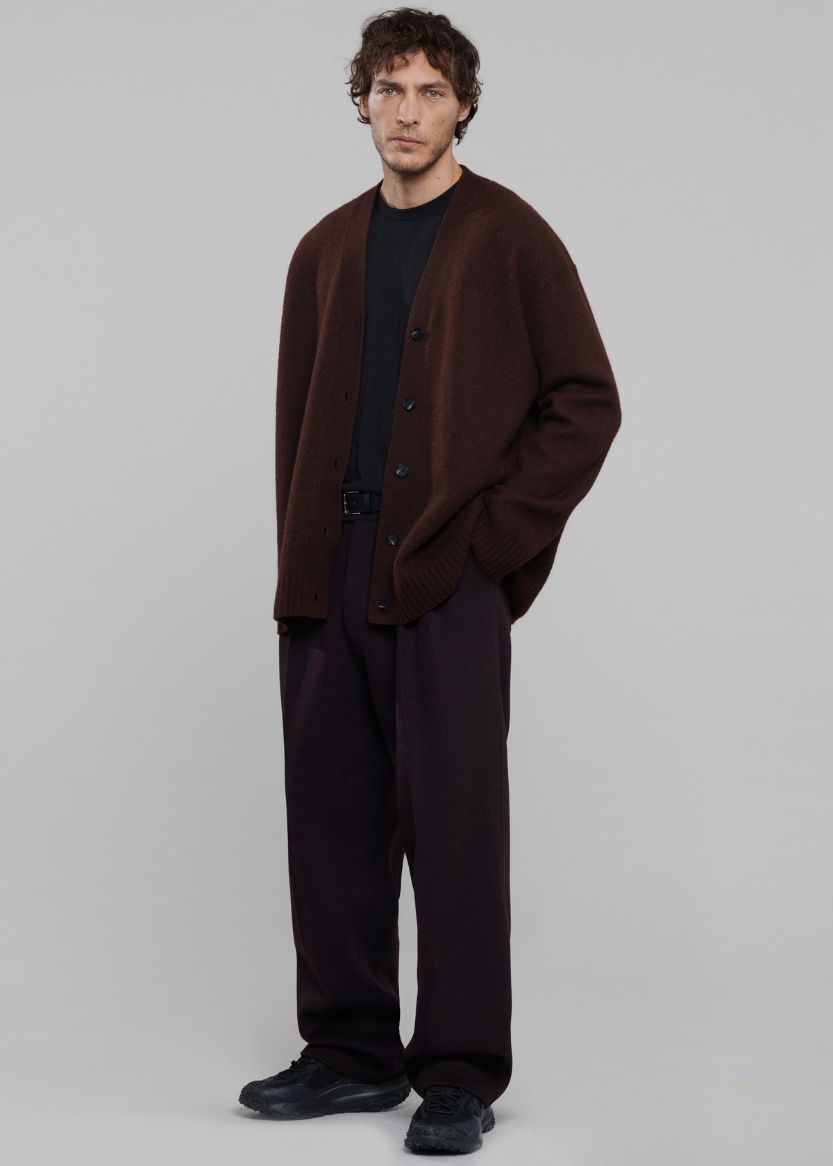 Beck Wool Cardigan - Chocolate Plum – view 7 of 9