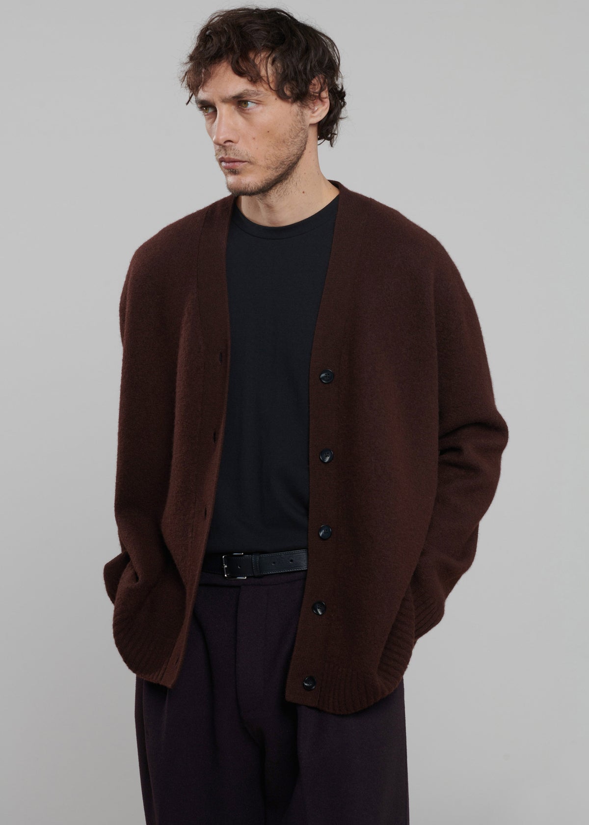 Beck Wool Cardigan - Chocolate Plum – view 1 of 9