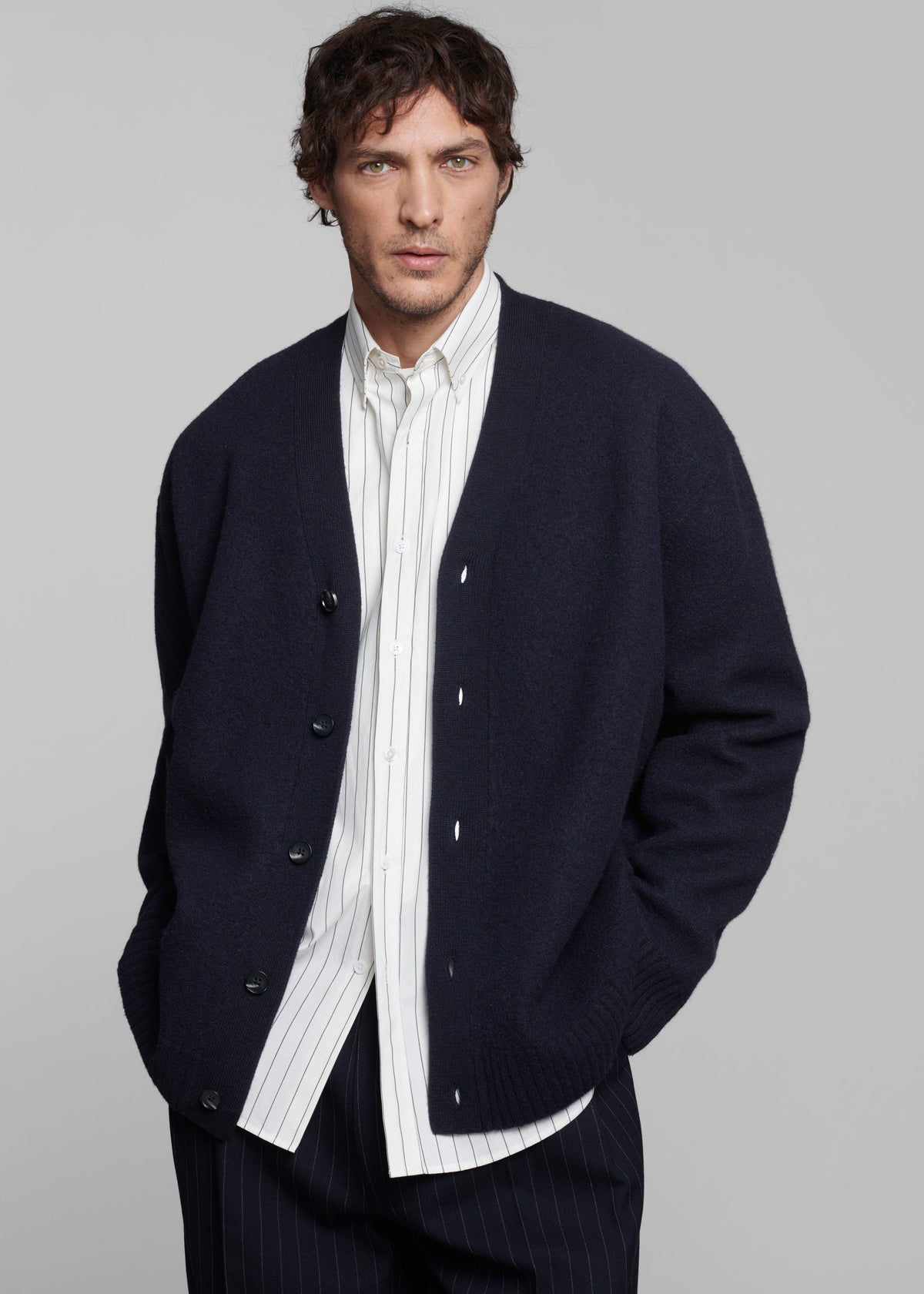 Beck Wool Cardigan - Navy – view 1 of 7