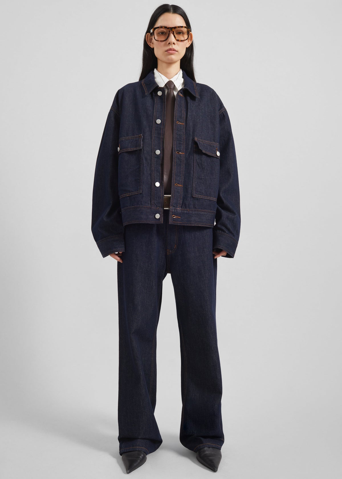 Belden Boxy Denim Jacket - Dark Wash – view 5 of 7