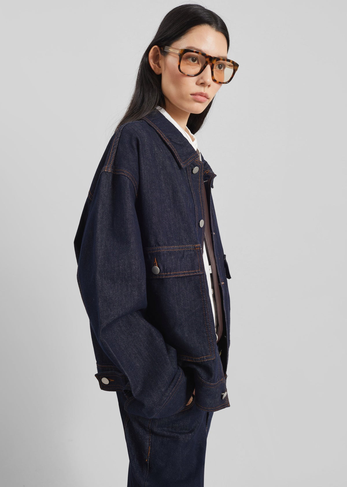 Belden Boxy Denim Jacket - Dark Wash – view 4 of 7