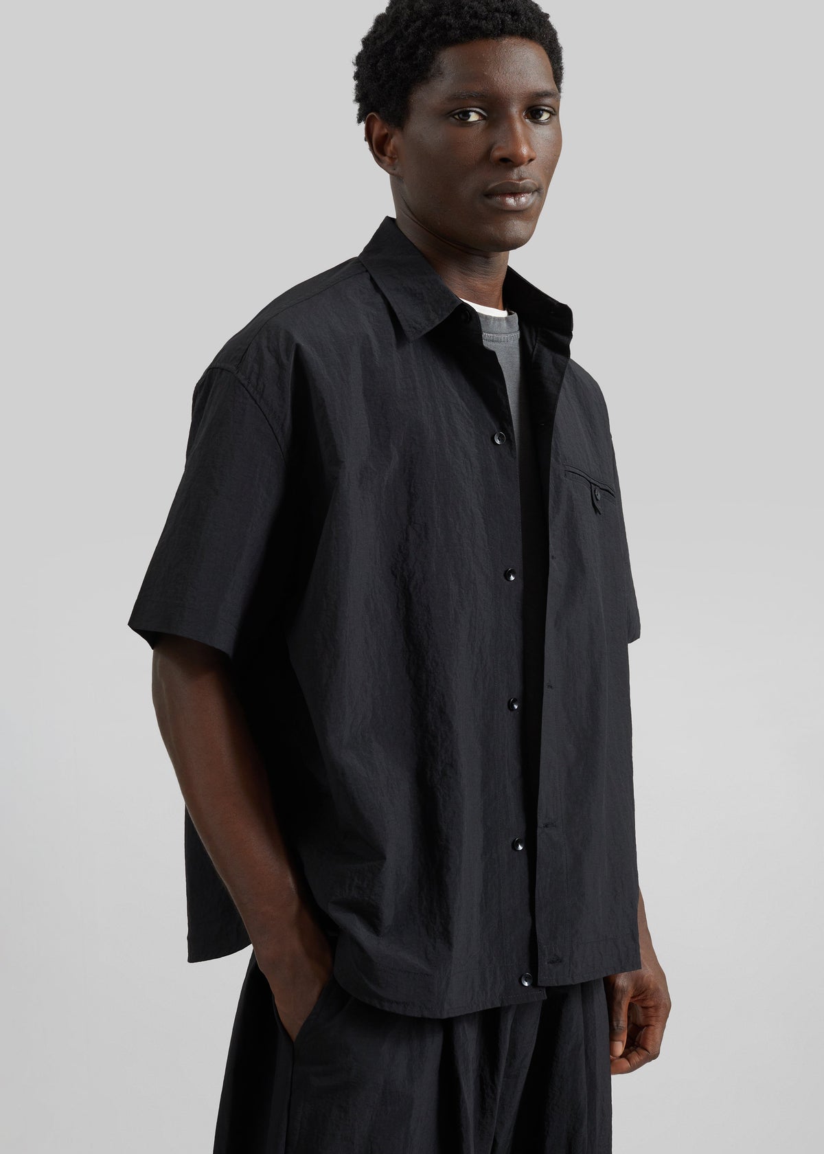 Belem Drawstring Shirt - Black – view 5 of 7