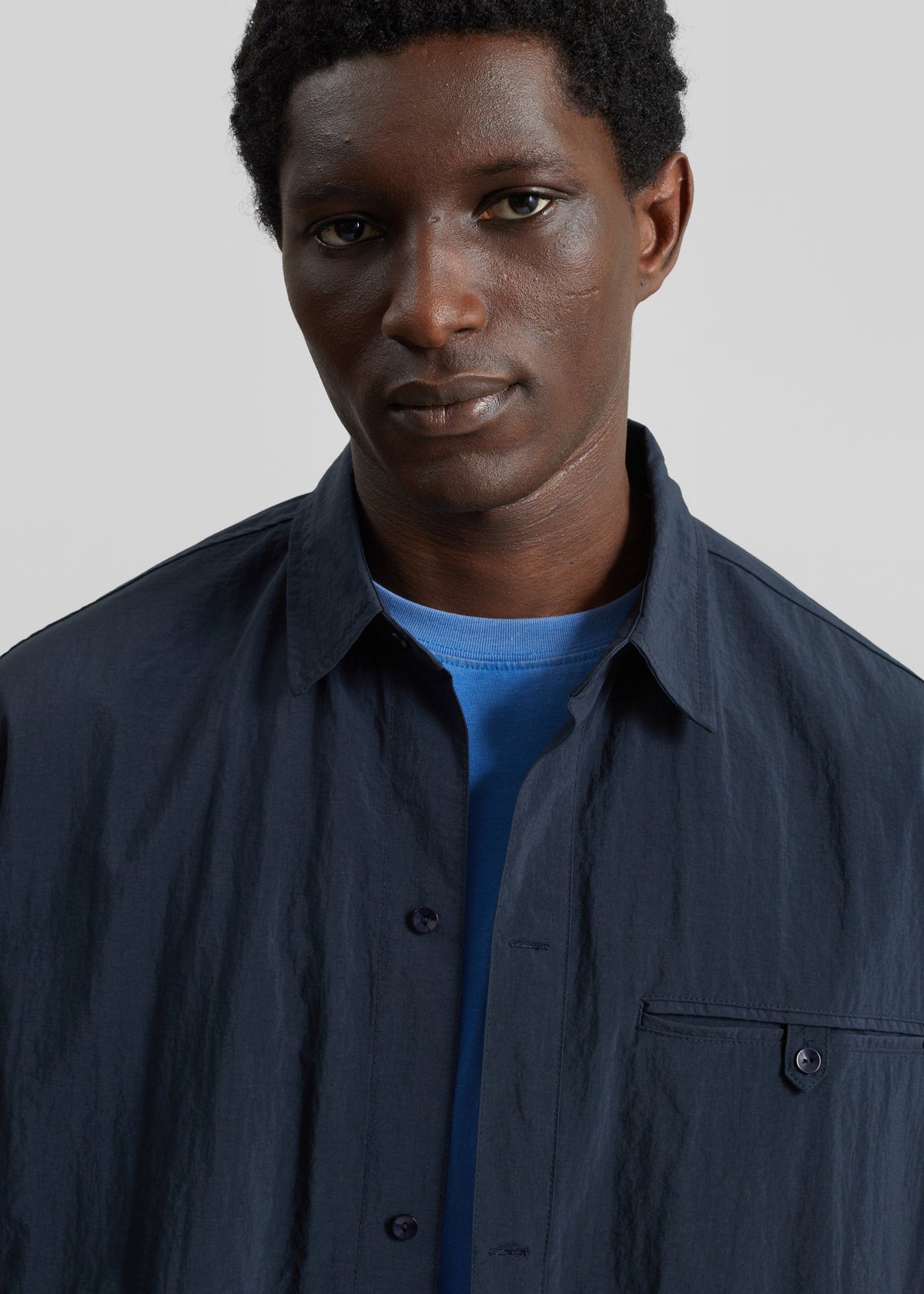 Belem Drawstring Shirt - Navy – view 3 of 6