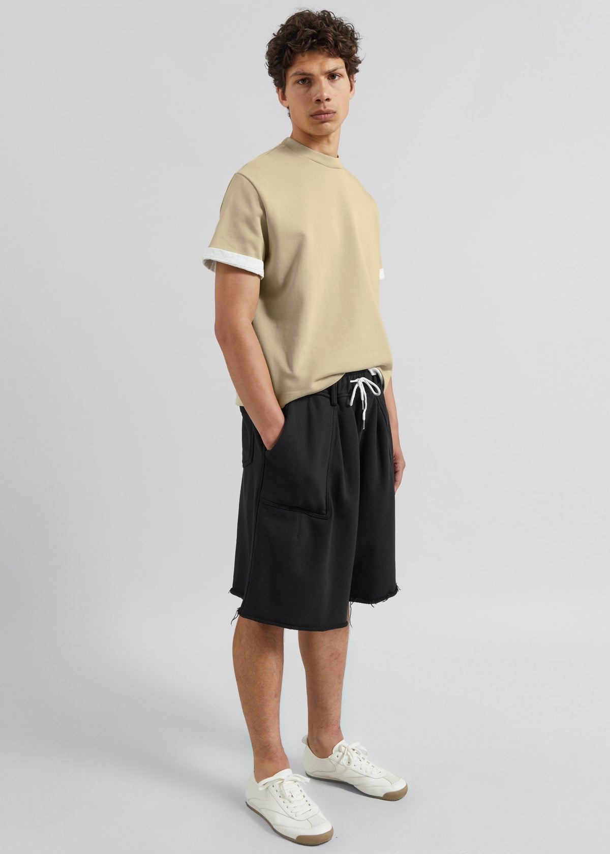 Bellino Raw Hem Sweatshorts - Black – view 4 of 7