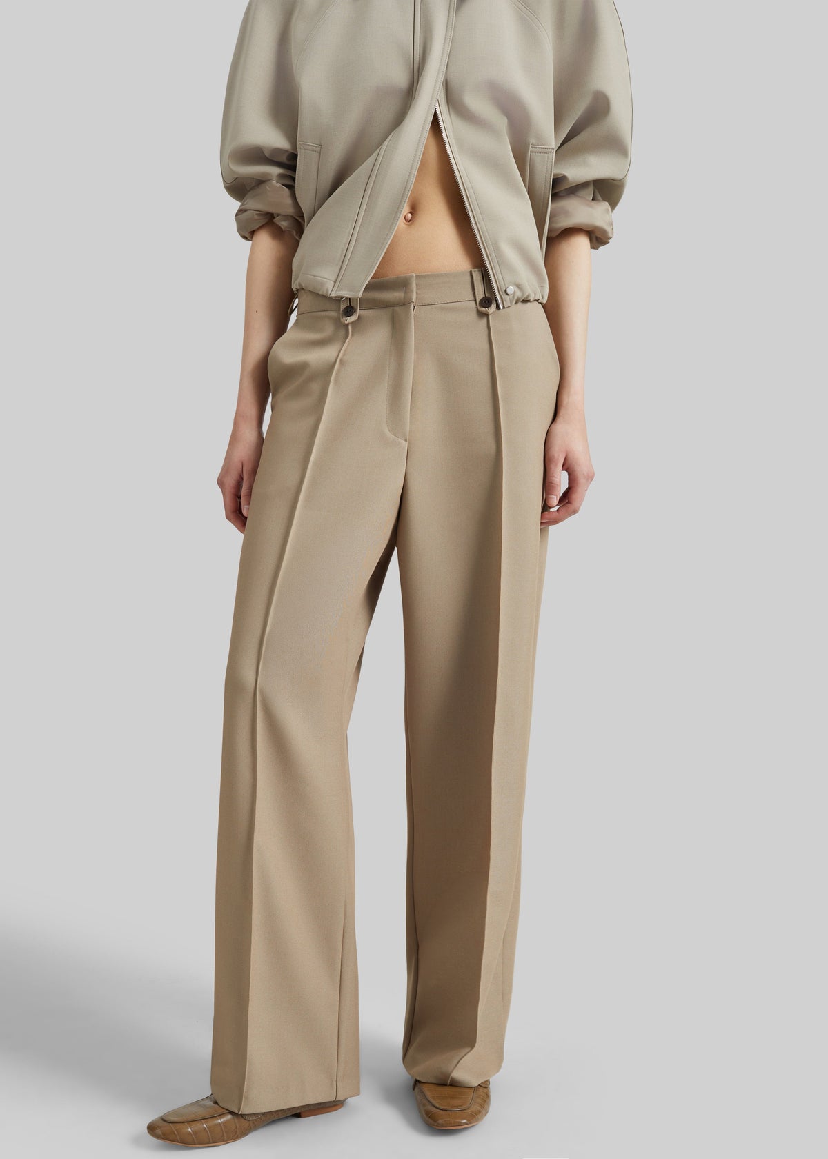 Belliva Front Seam Straight Trousers - Camel – view 2 of 7