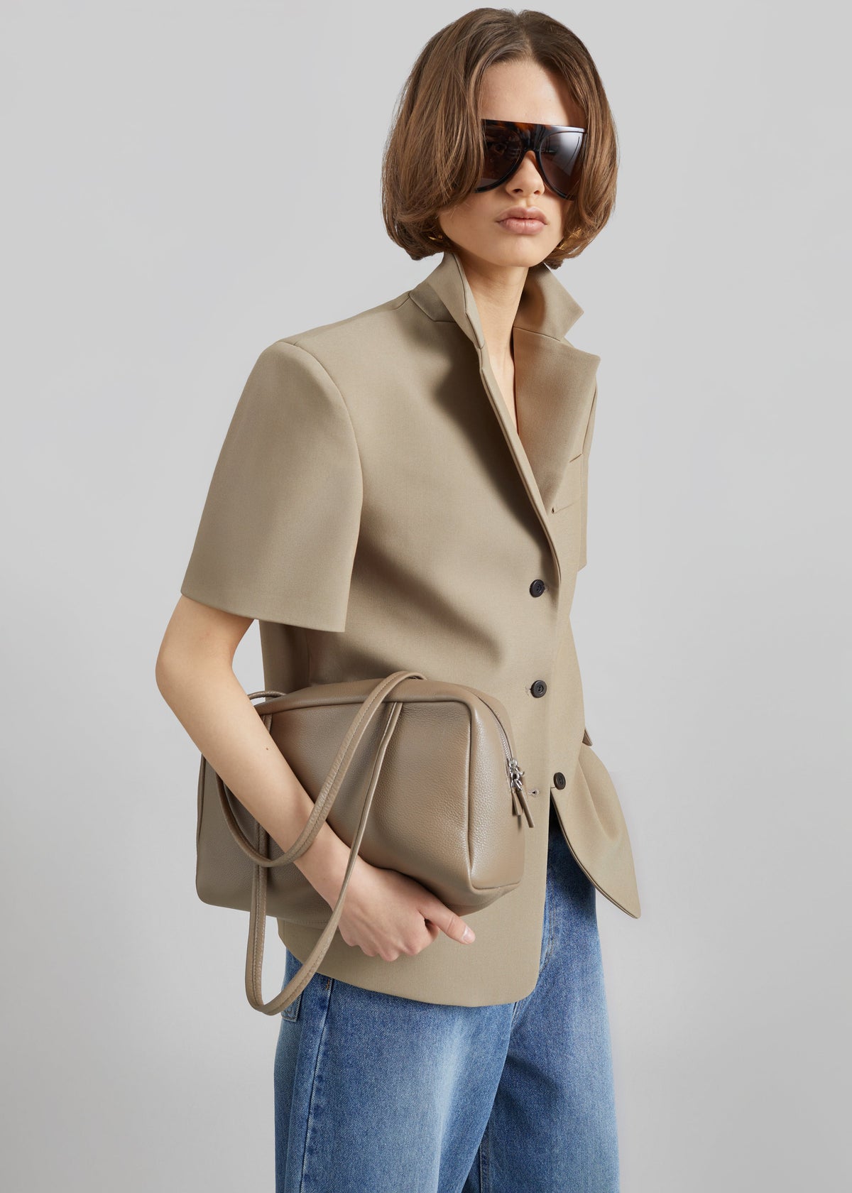 Belliva Short Sleeve Blazer - Camel – view 7 of 9