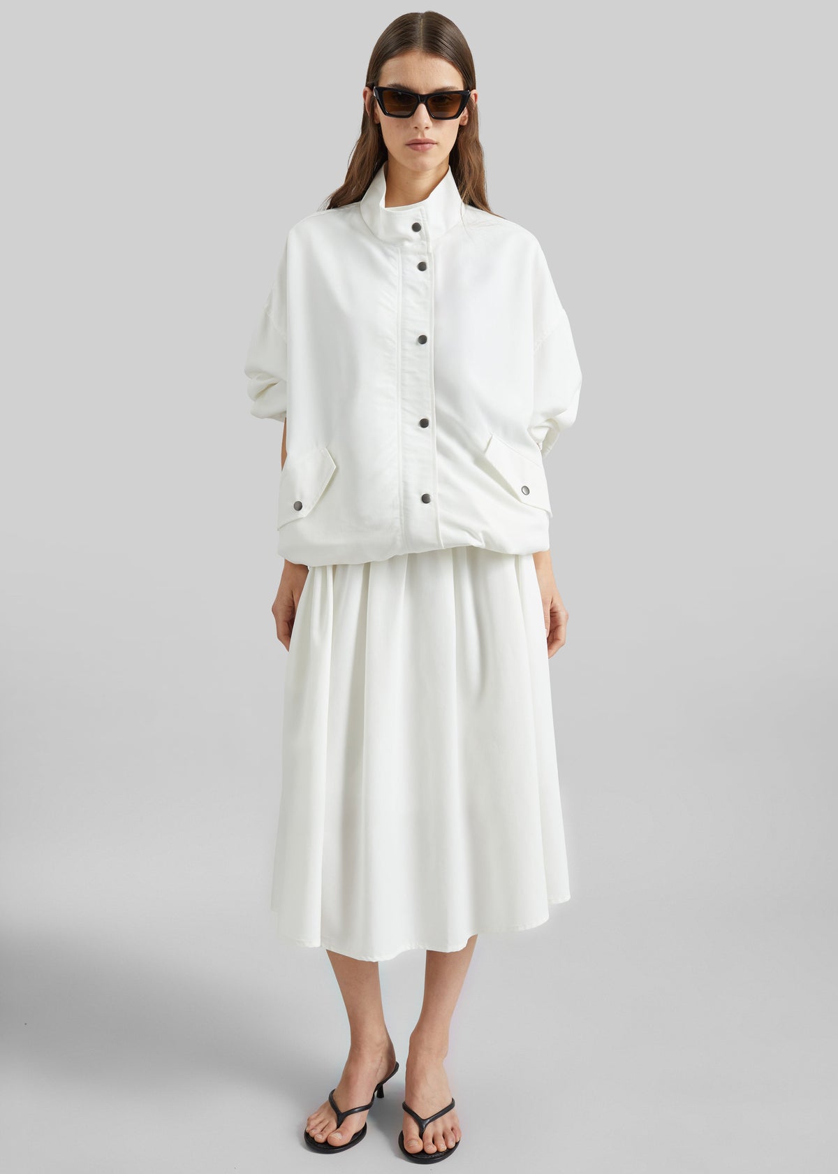 Bellona Flared Midi Skirt - White – view 3 of 9