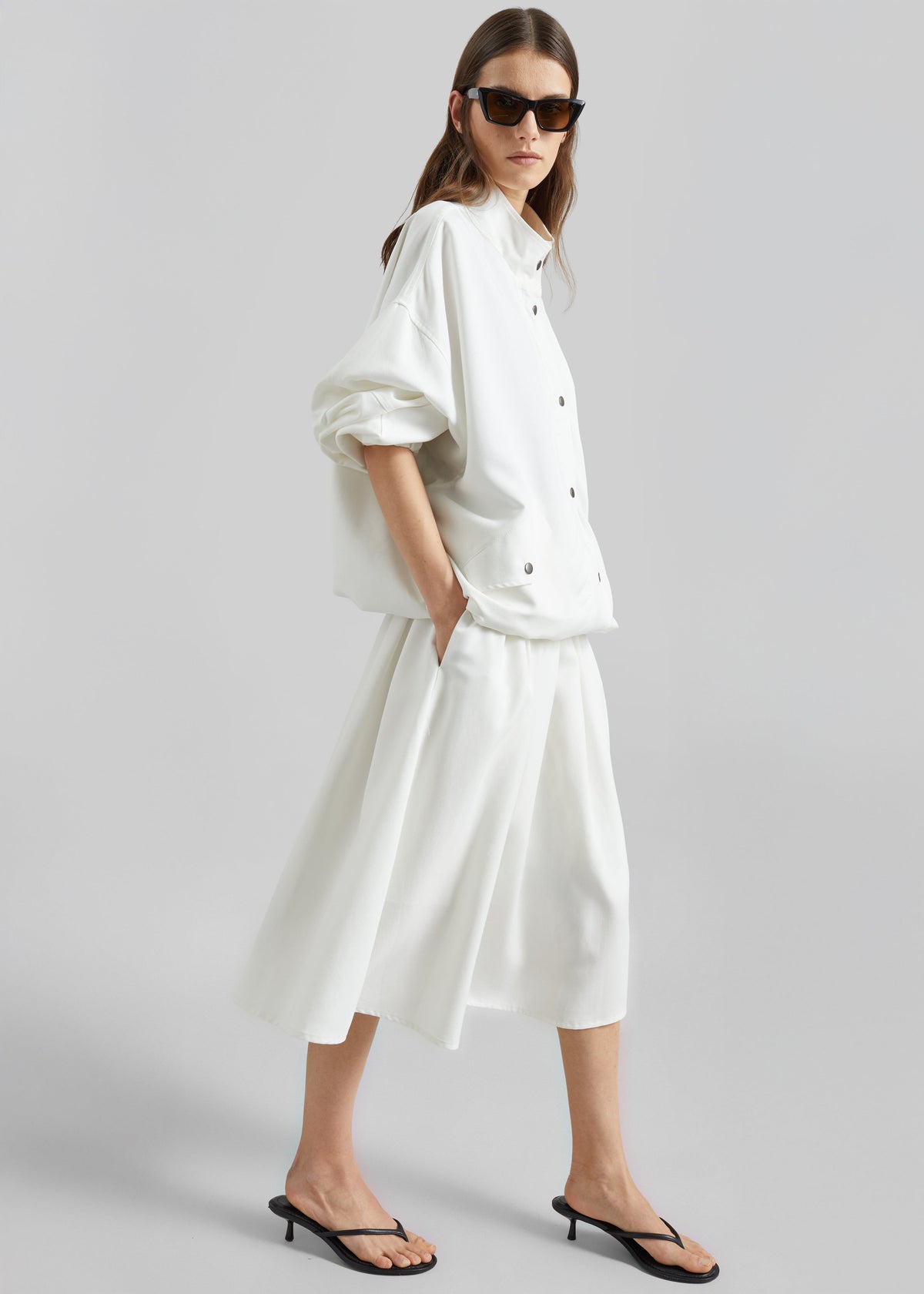 Bellona Flared Midi Skirt - White – view 1 of 9