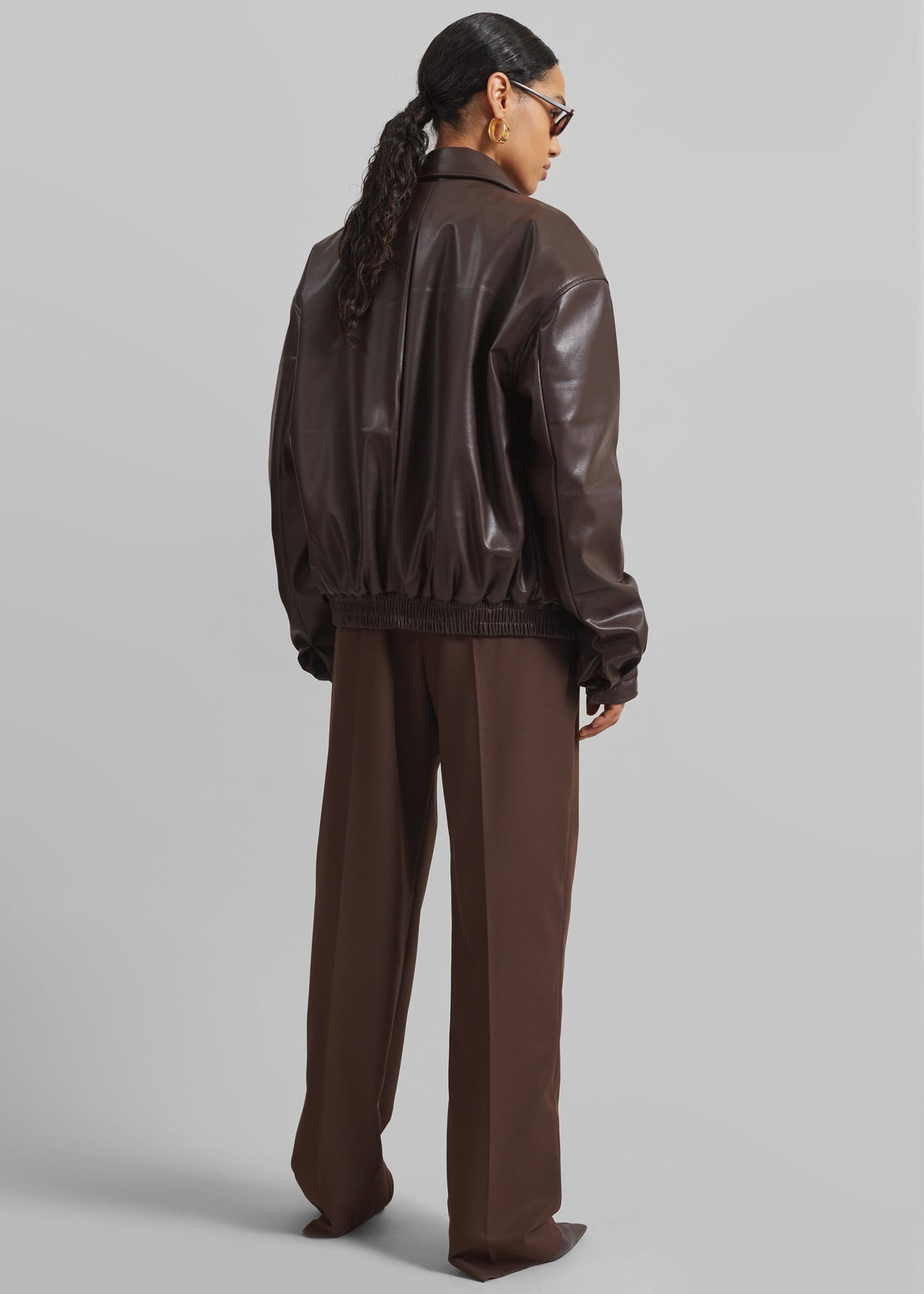 Belmont Faux Leather Jacket - Brown – view 11 of 12