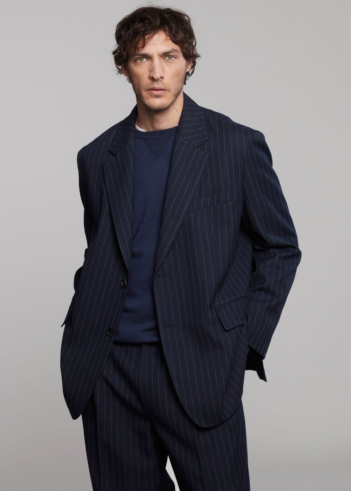 Beo Blazer - Navy/White Pinstripe – view 1 of 10