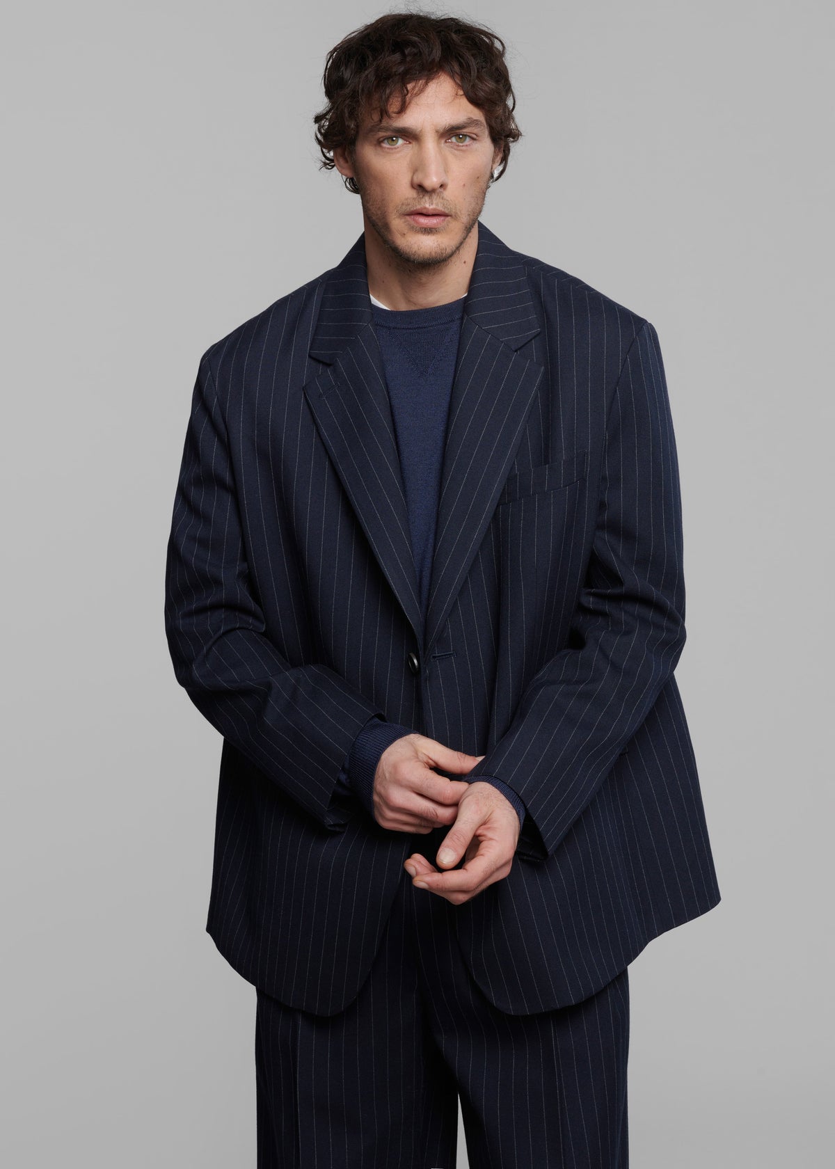 Beo Blazer - Navy/White Pinstripe – view 5 of 10