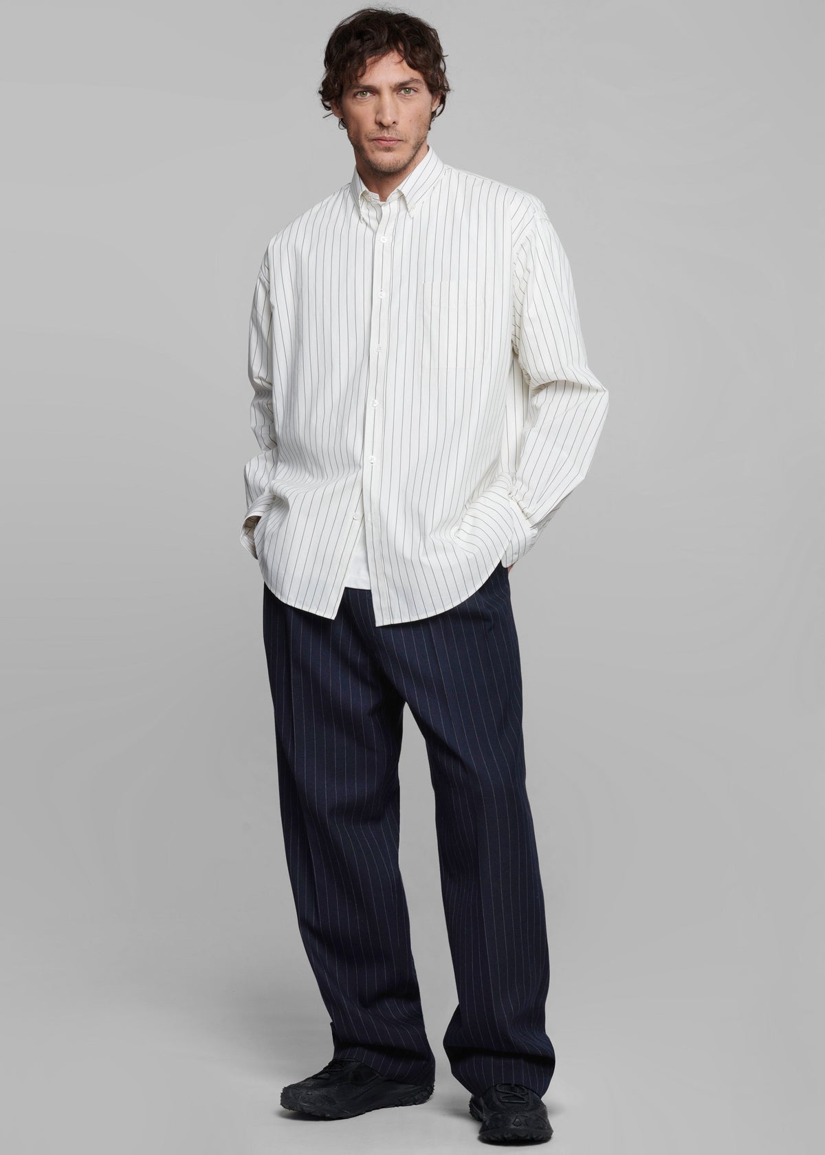 Beo Suit Pants - Navy/White Pinstripe – view 5 of 12