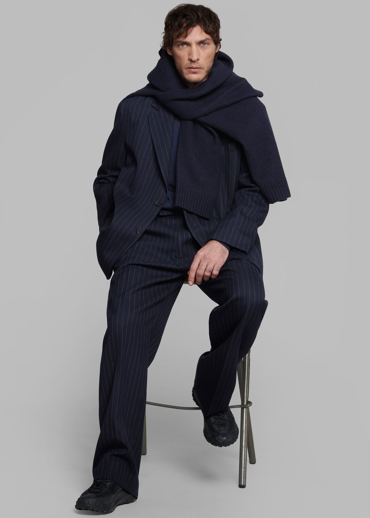 Beo Suit Pants - Navy/White Pinstripe – view 9 of 12