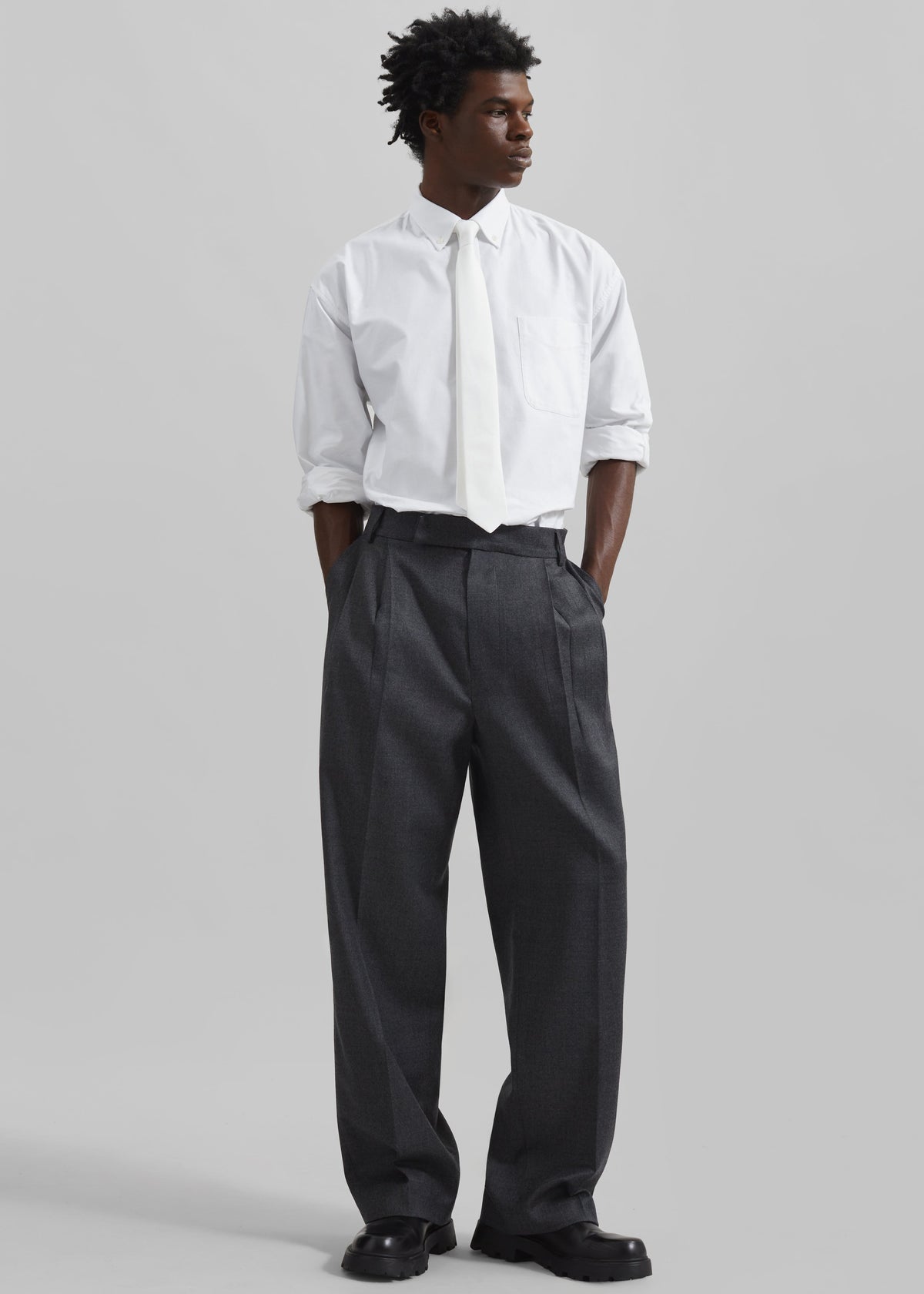 Beo Wool Flannel Suit Pants - Charcoal – view 6 of 9