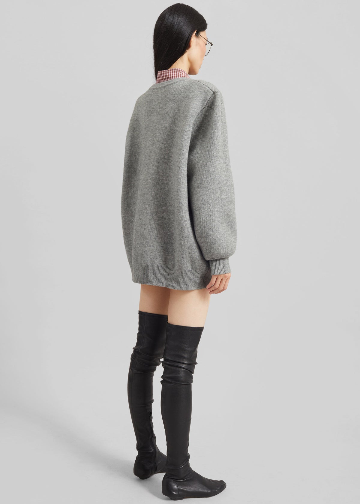 Bergen Padded Knit Cardigan - Grey – view 9 of 9