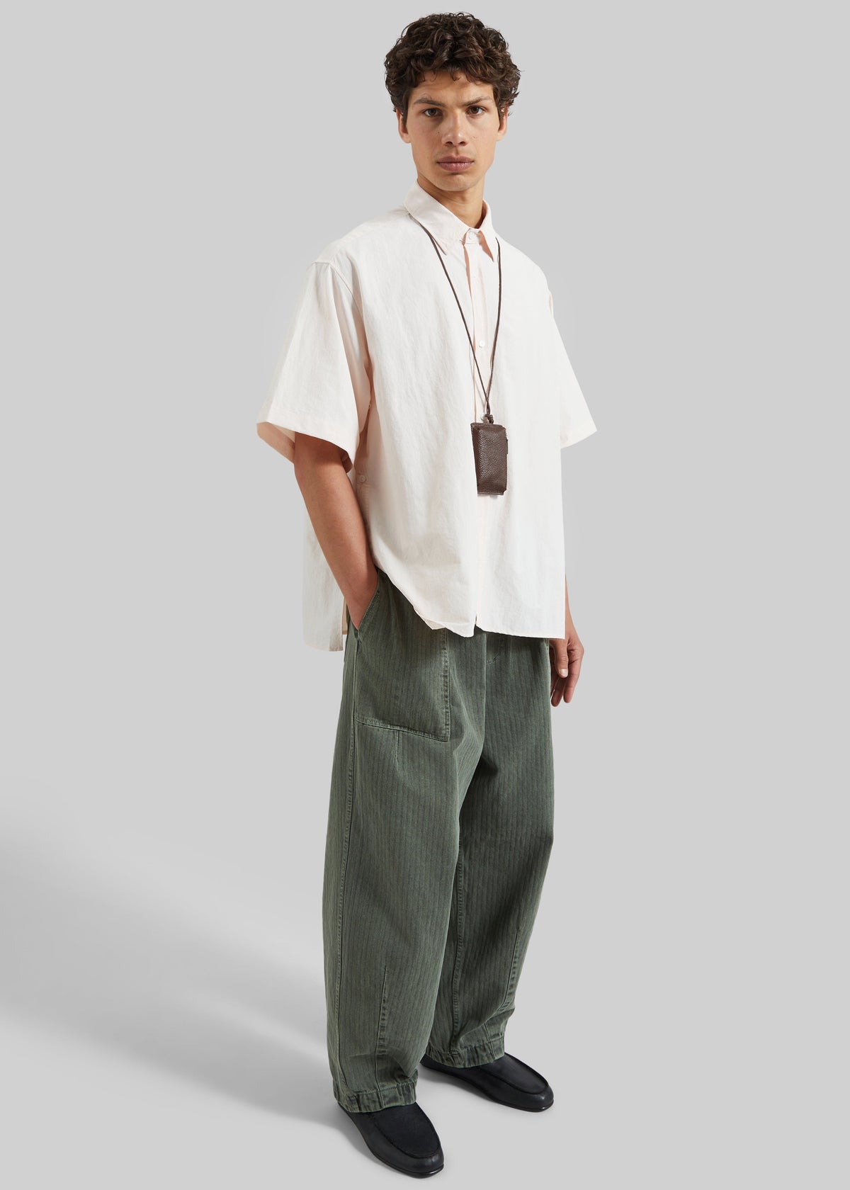 Bernay Herringbone Balloon Pants - Pale Olive – view 7 of 9