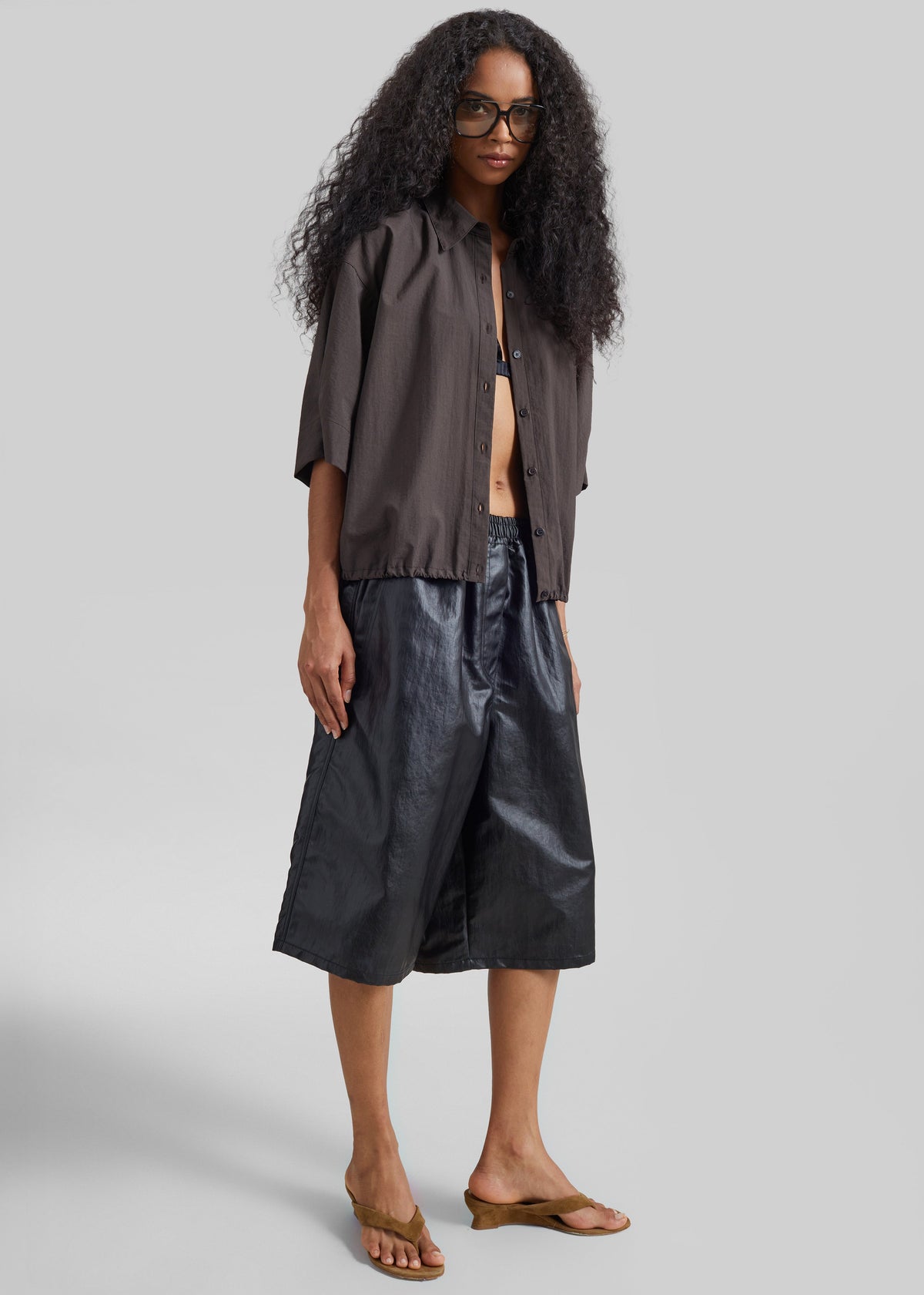 Beslon Leather-Effect Bermuda Shorts - Black – view 4 of 9