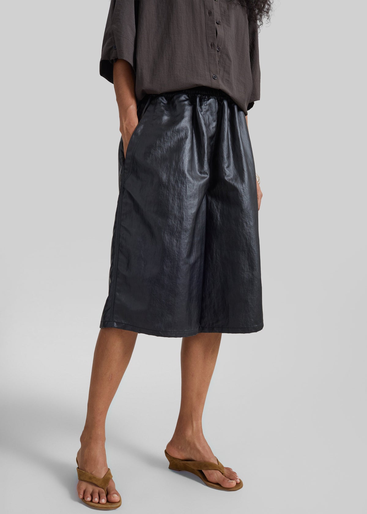 Beslon Leather-Effect Bermuda Shorts - Black – view 2 of 9