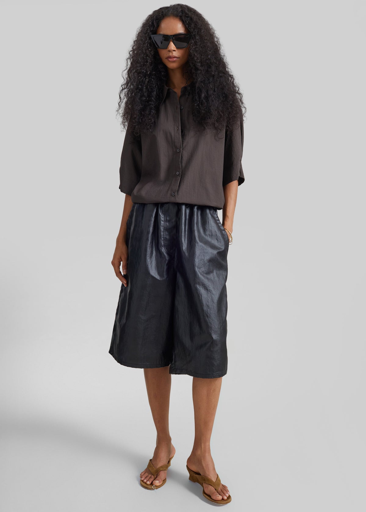 Beslon Leather-Effect Bermuda Shorts - Black – view 1 of 9