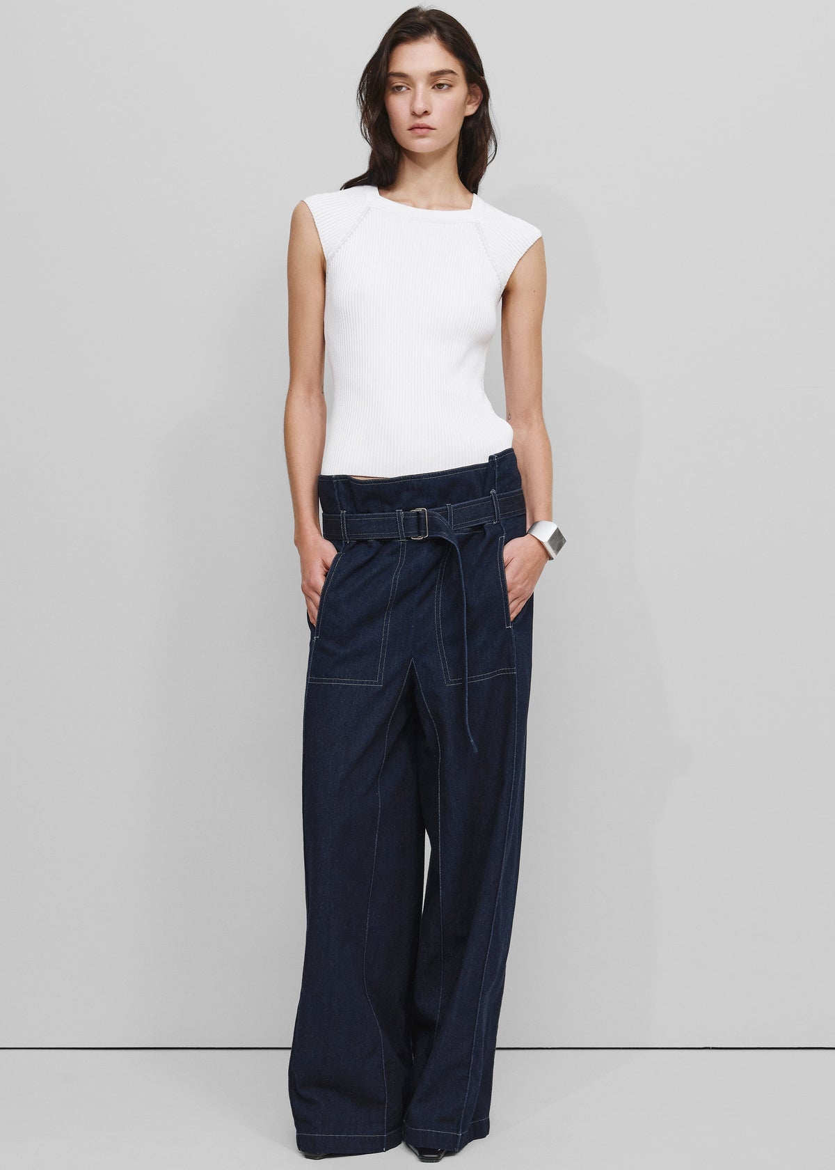 Bevza Square Jeans - Navy – view 1 of 6