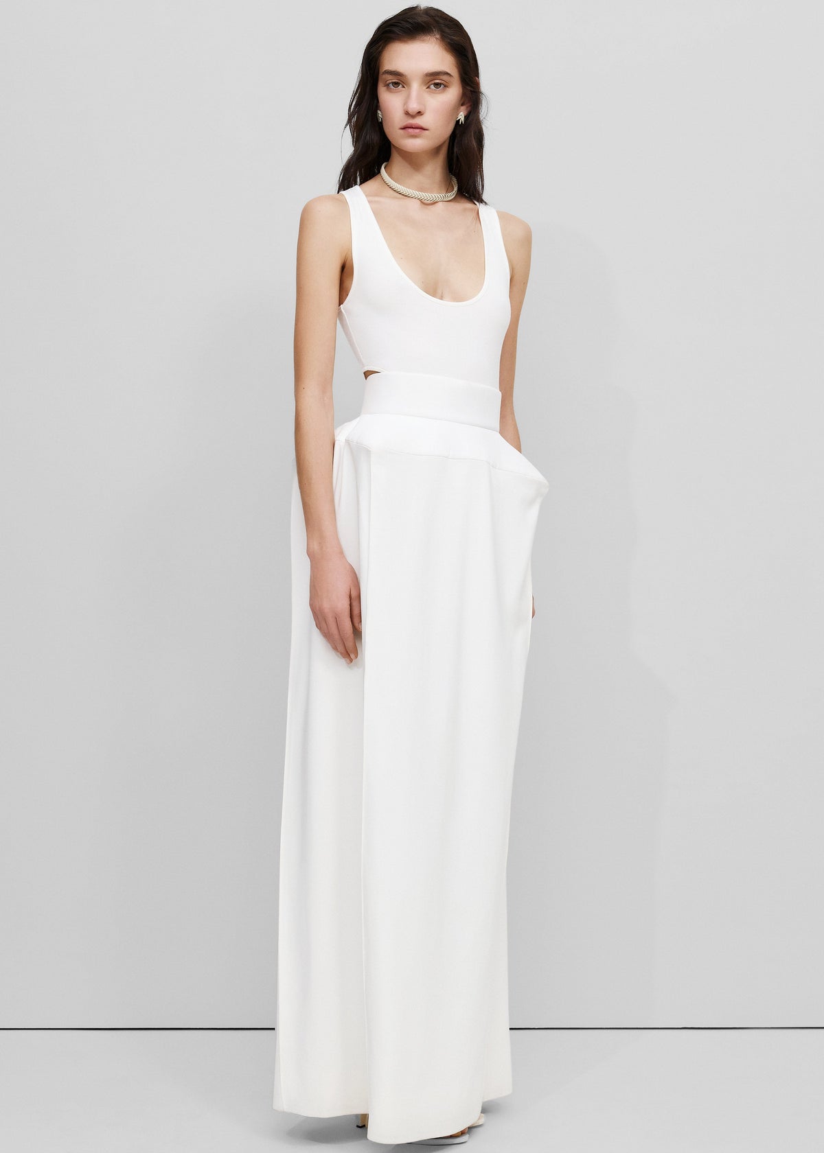 Bevza Structured Skirt - Ivory – view 1 of 7