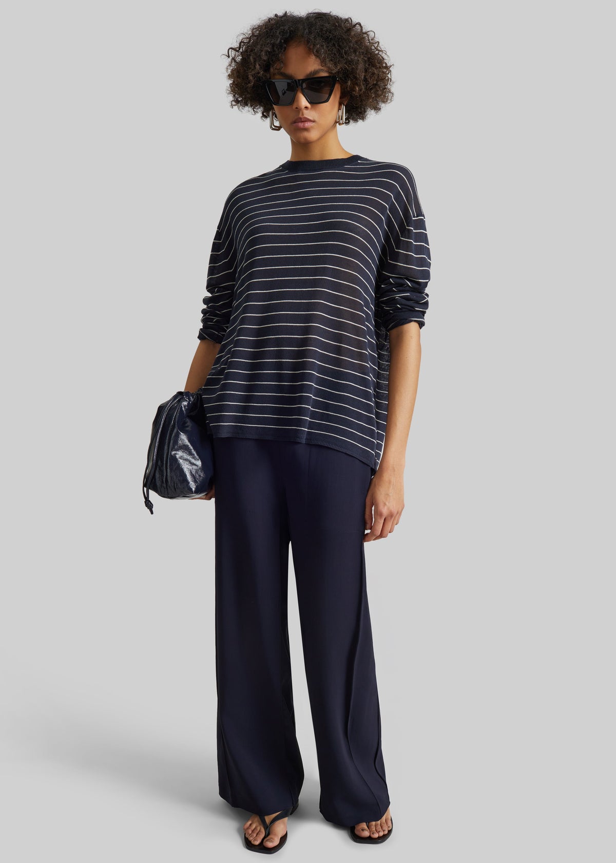 Bevza Wide Leg Culottes - Dark Ink Navy – view 5 of 8