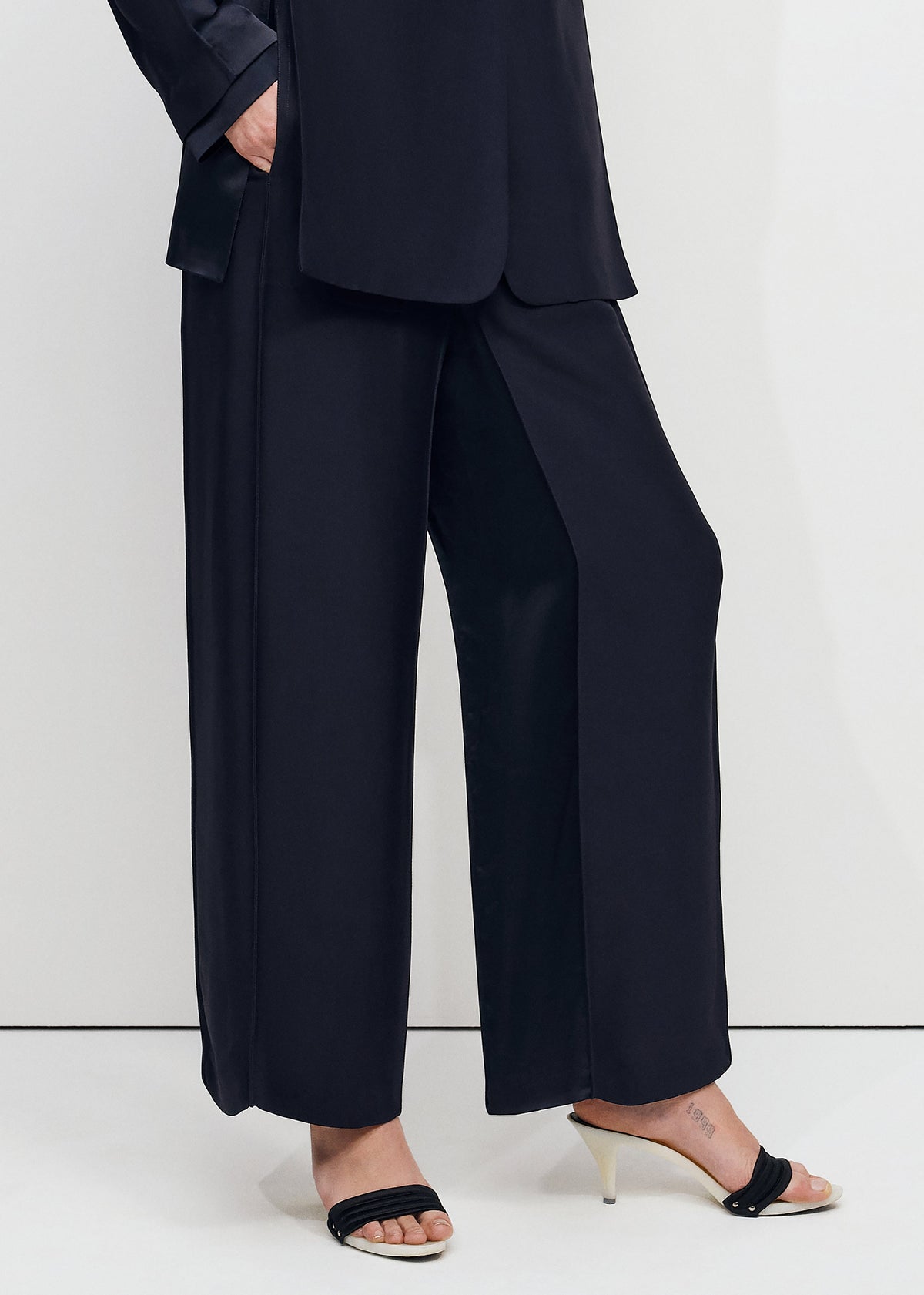 Bevza Wide Leg Culottes - Dark Ink Navy – view 6 of 8