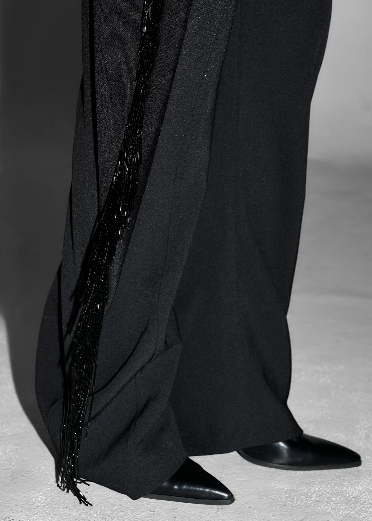 Bianca Fringed Barrel Leg Pants - Black – view 4 of 9