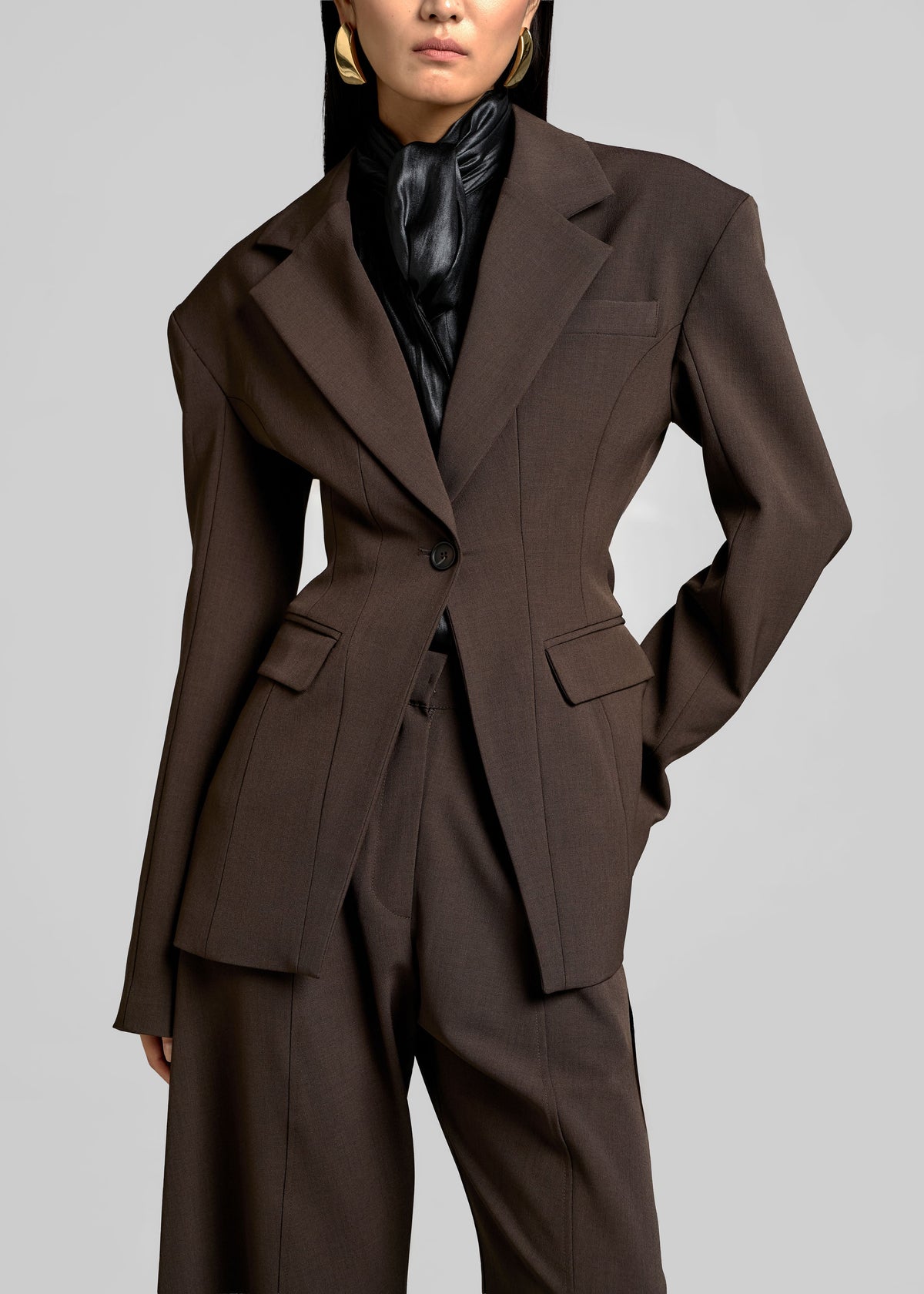 Bianca Hourglass Blazer - Brown – view 1 of 6