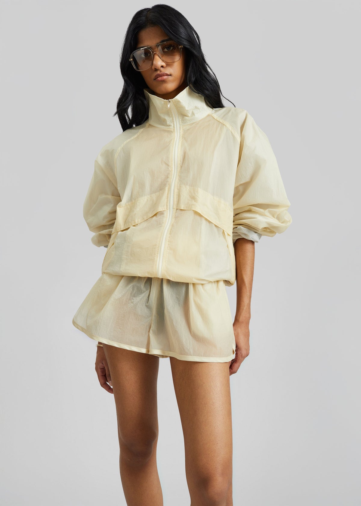 Bicos Sheer Track Jacket - Pale Yellow – view 8 of 10