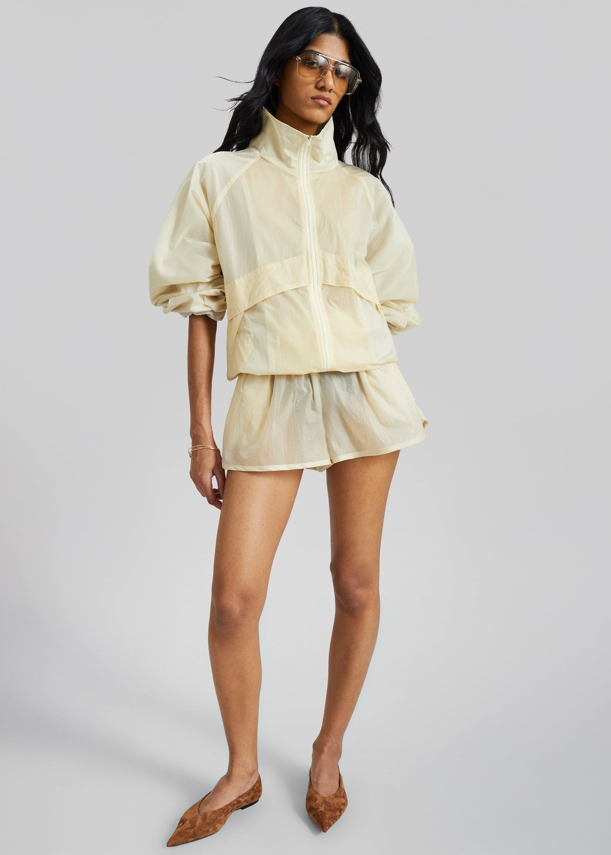 Bicos Sheer Track Jacket - Pale Yellow – view 2 of 10
