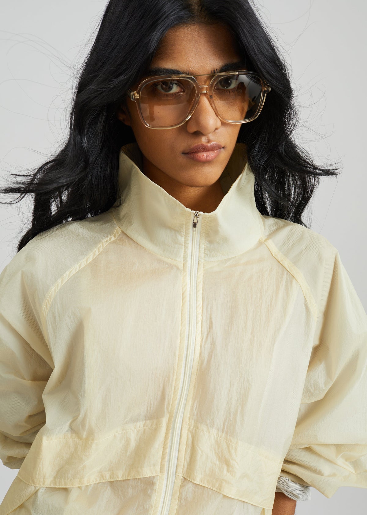 Bicos Sheer Track Jacket - Pale Yellow – view 5 of 10