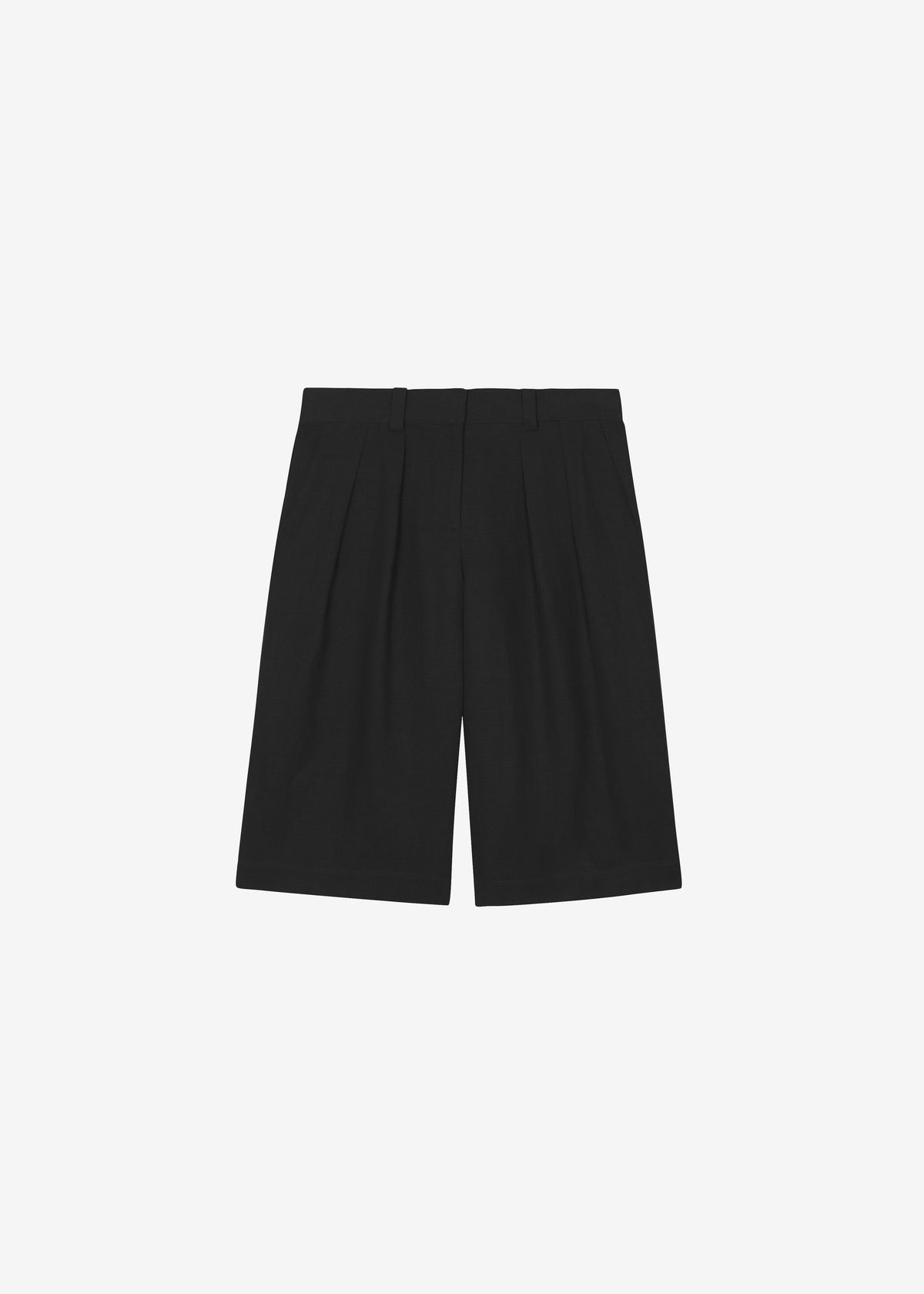 Bilbao Pleated Linen Bermuda Shorts - Black – view 6 of 6