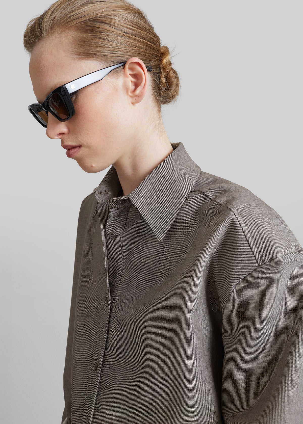 Bina Wool Padded Shirt - Light Taupe Melange – view 7 of 9