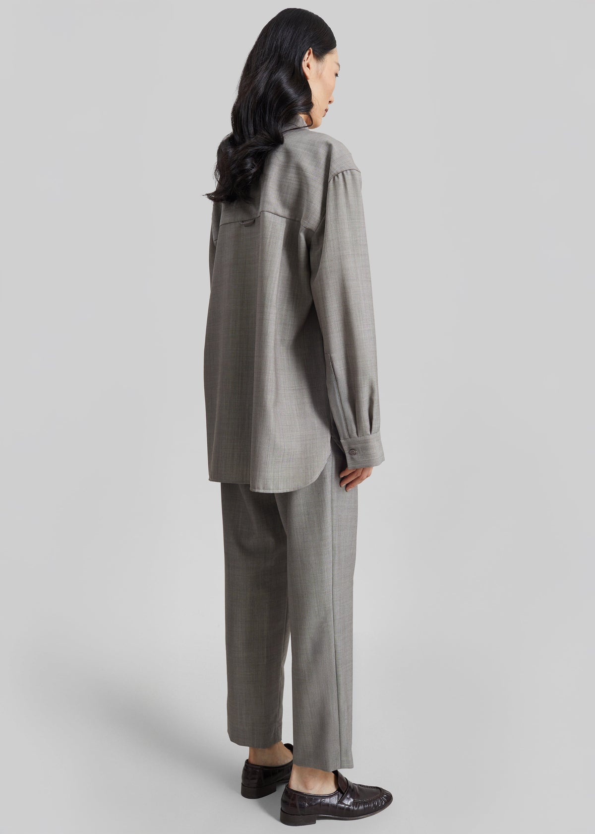 Bina Wool Padded Shirt - Light Taupe Melange – view 8 of 9