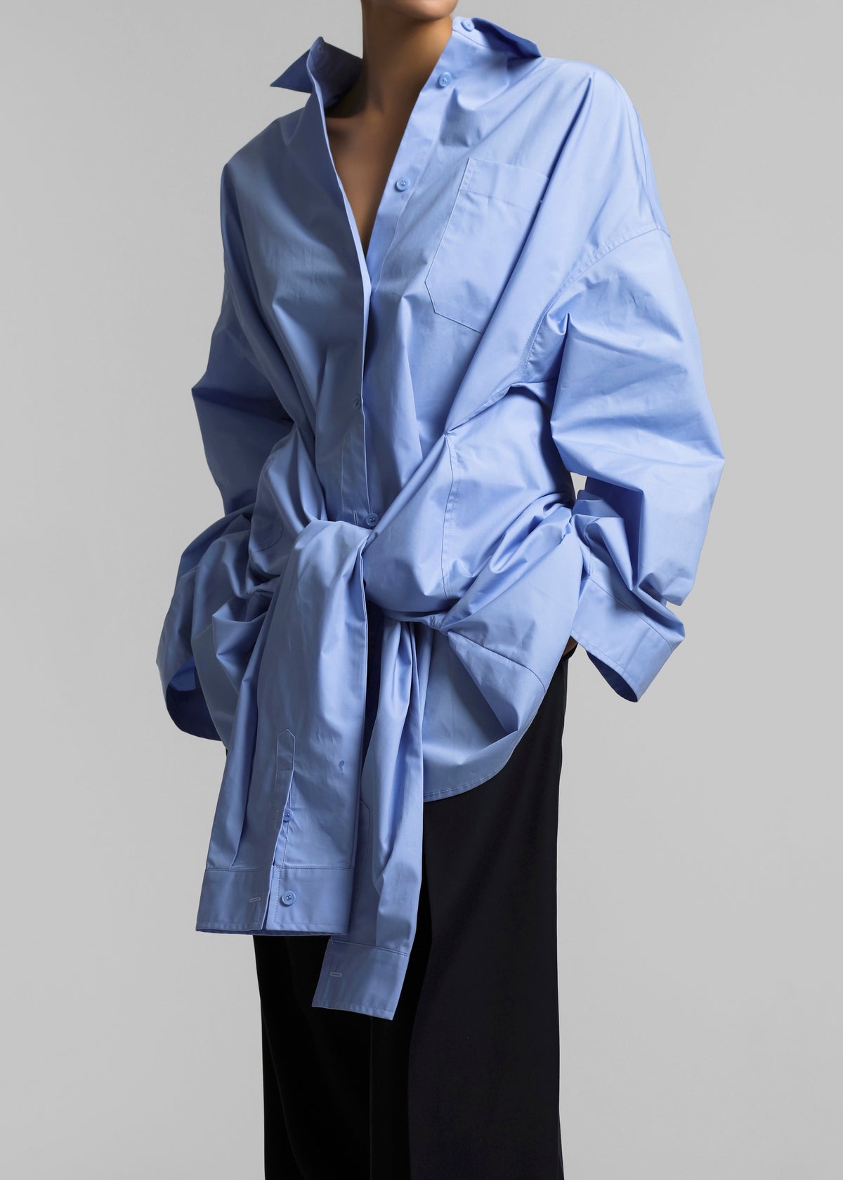 Birkholm Double Sleeve Tie Shirt - Blue – view 1 of 10