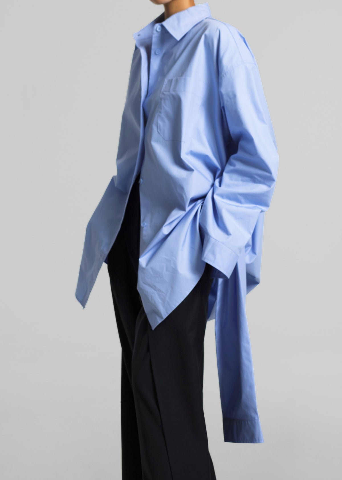 Birkholm Double Sleeve Tie Shirt - Blue – view 7 of 10