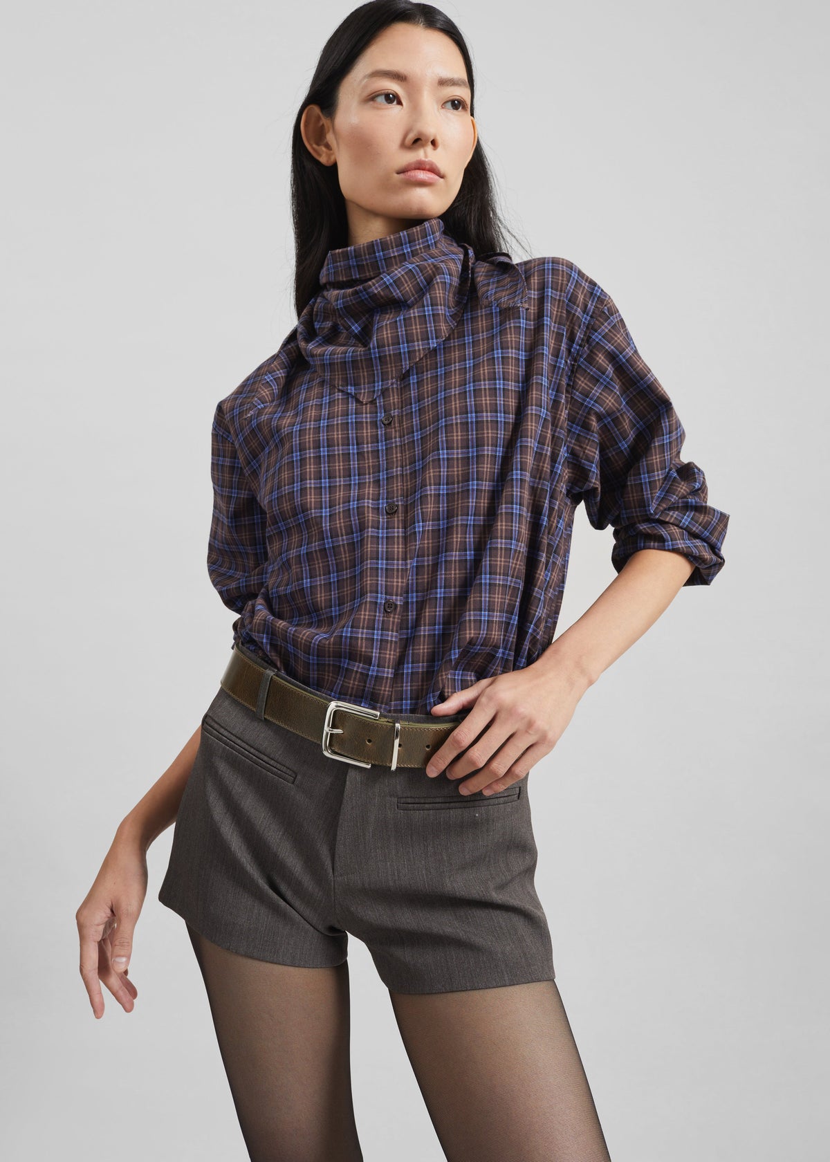 Bitry Scarf Shirt - Brown Plaid – view 1 of 10