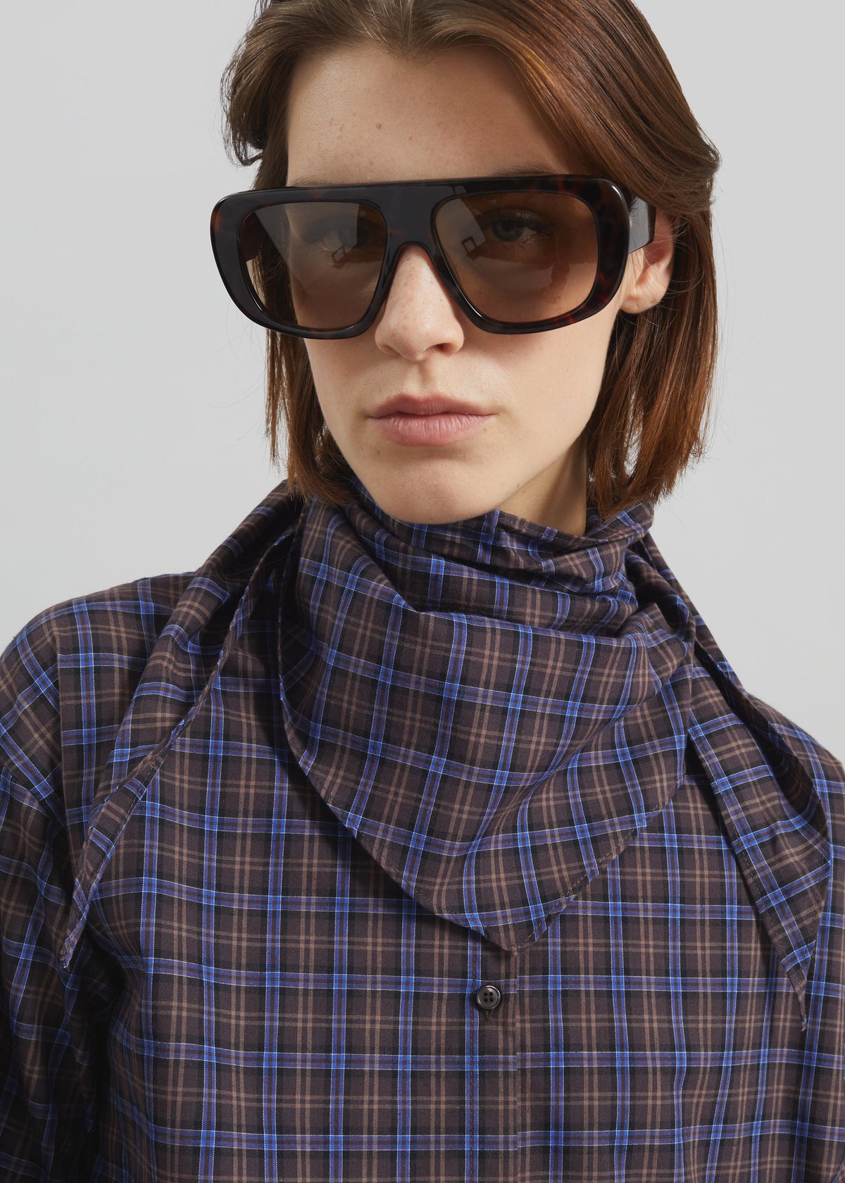 Bitry Scarf Shirt - Brown Plaid – view 2 of 10