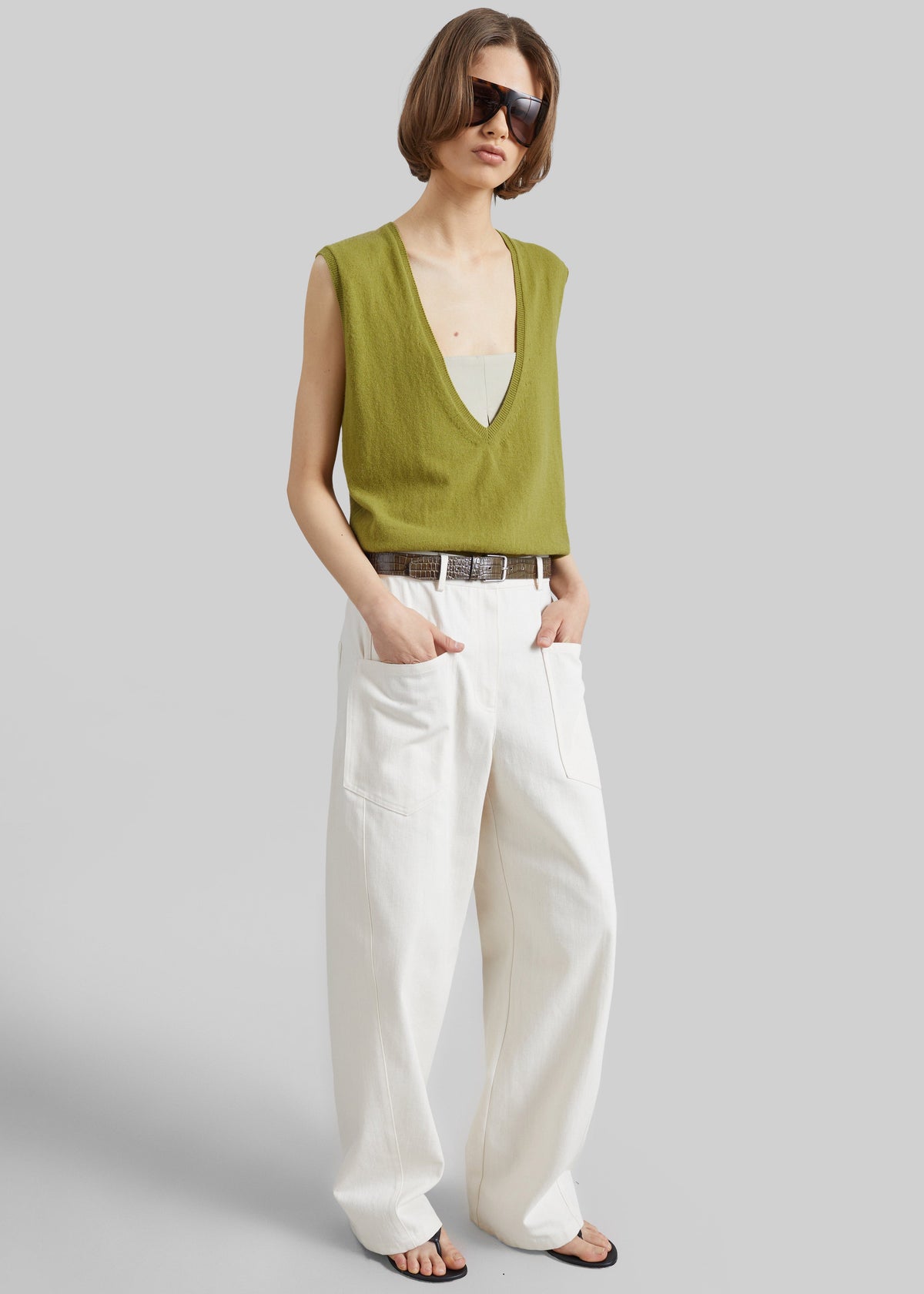 Bliss Barrel Leg Jeans - Ivory – view 1 of 8