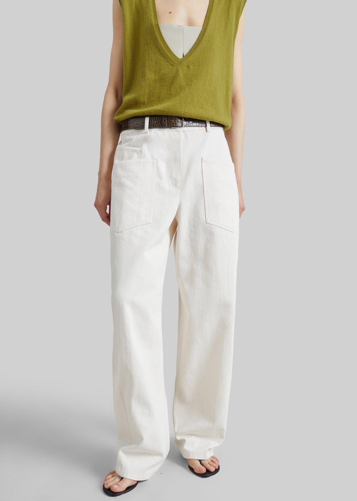 Bliss Barrel Leg Jeans - Ivory – view 2 of 8