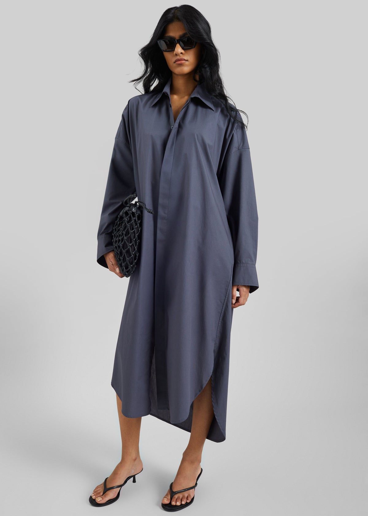 Bloom Organic Cotton Shirt Dress - Charcoal – view 2 of 7