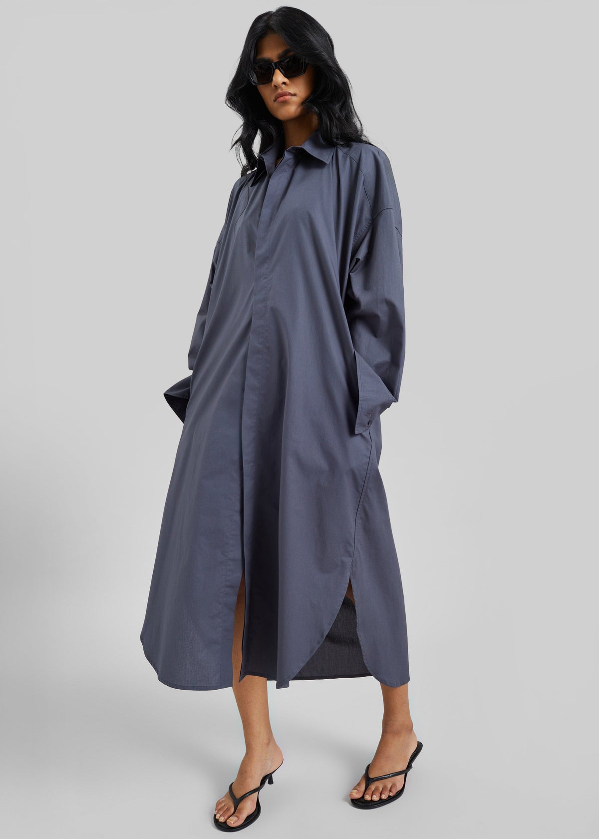 Bloom Organic Cotton Shirt Dress - Charcoal – view 5 of 7