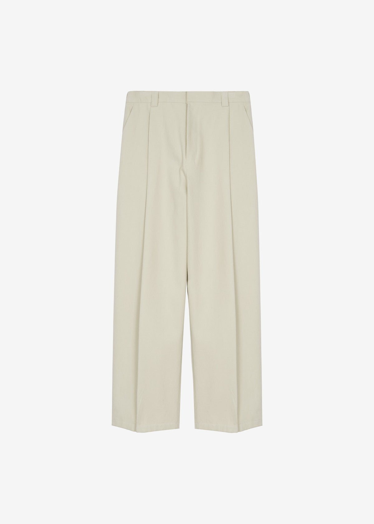 Borken Pleated Twill Pants - Ivory – view 10 of 10