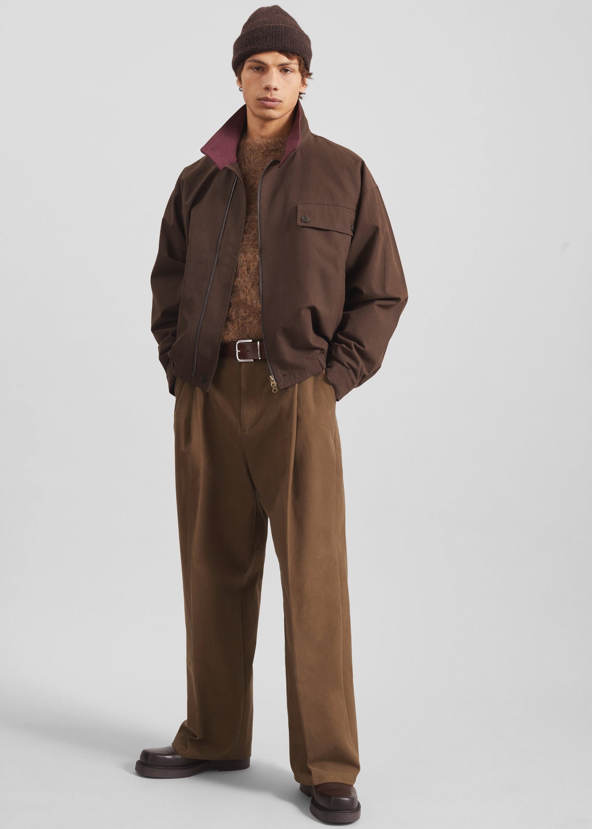 Borken Pleated Twill Pants - Brown – view 2 of 10