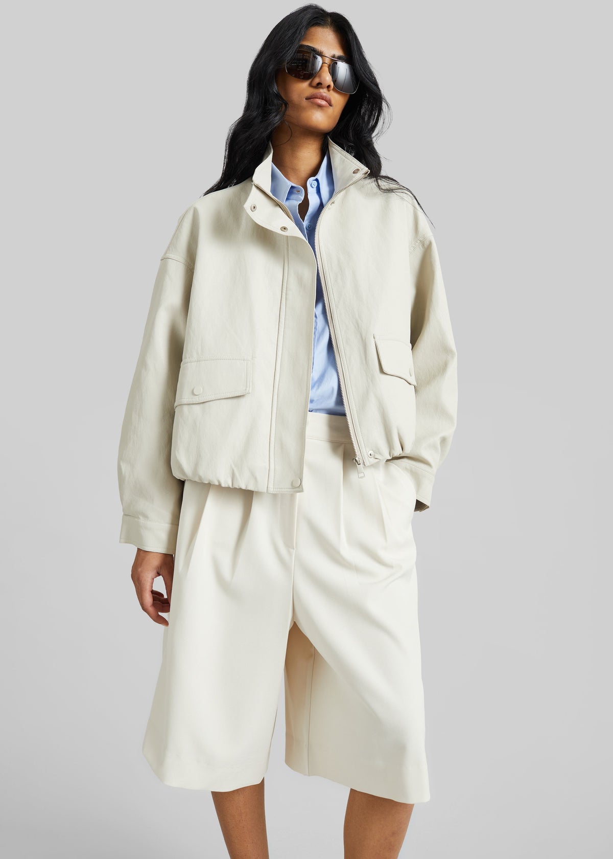 Brasov Bubble Hem Jacket - Light Beige – view 1 of 8