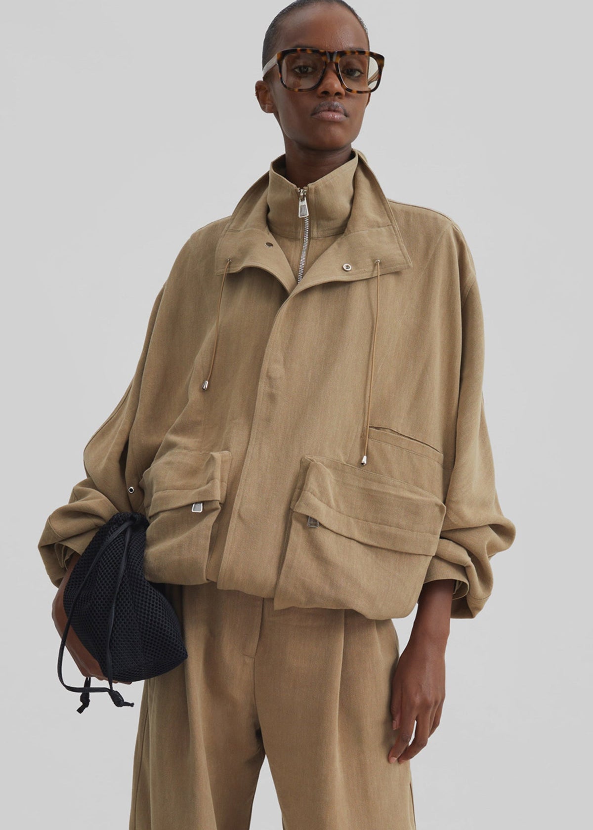 Breya Linen Fluid Jacket - Camel – view 1 of 9