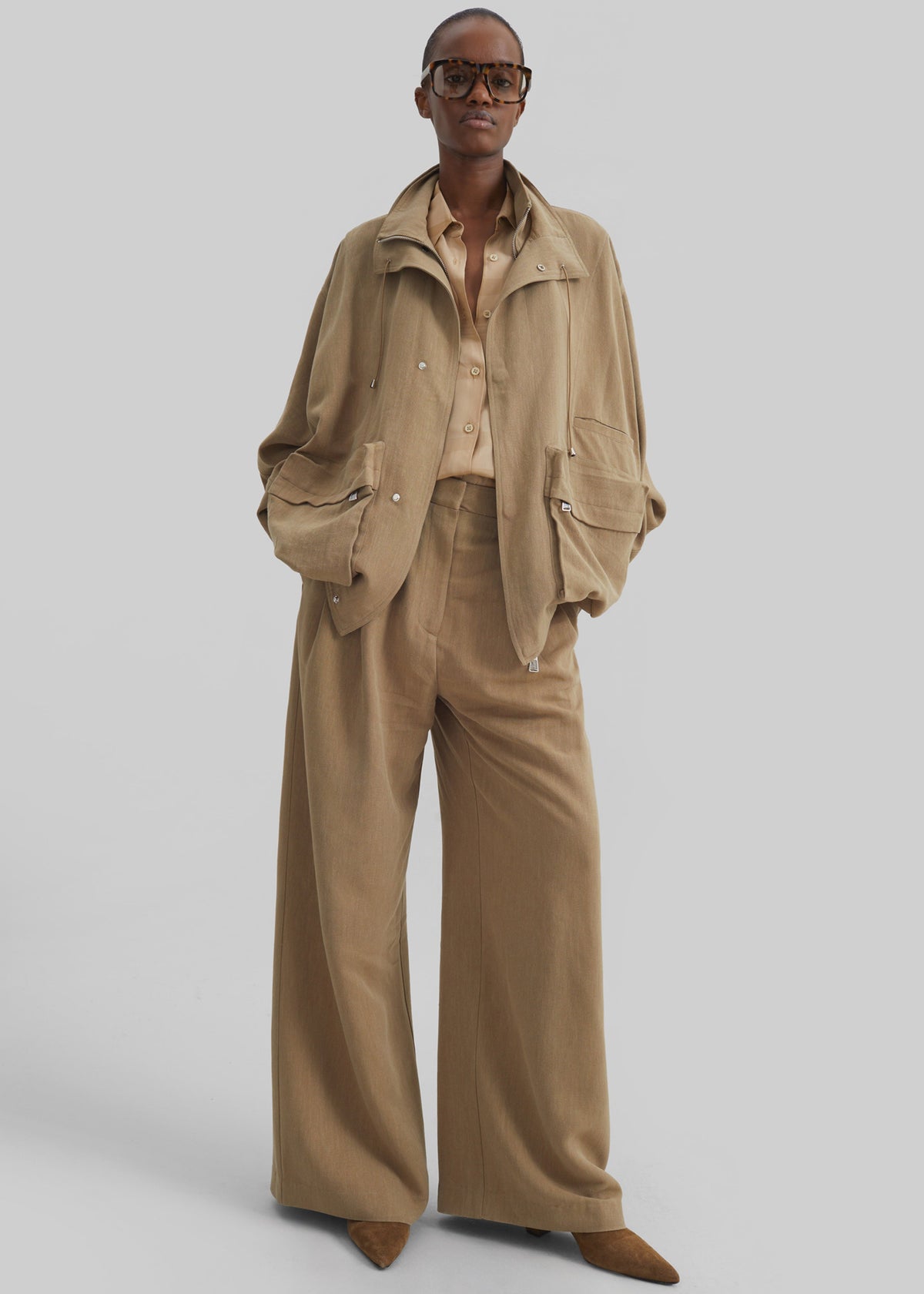 Breya Linen Fluid Jacket - Camel – view 6 of 9